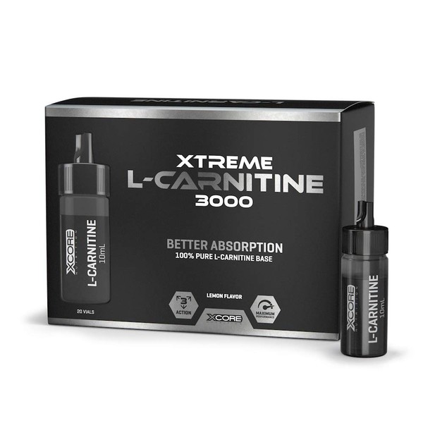 Xcore Xtreme L-Carnitine, 3000 mg, 20 Fiale, Limone