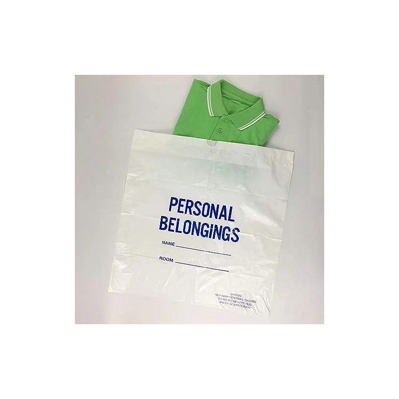 Patient Personal Belonging Bags - Drawstring Clear ， 1.6 mil