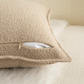 Mandioo Pack of 2 Cushion Covers 30cm x 50cm Decorative Accent Solid Woven Textured Throw Pillow Covers cases Bedroom Living Room Couch Sofa Home 12 x 20 Inch Camel