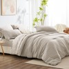 CozyLux Queen Seersucker Comforter Set with Sheets Beige Bed in