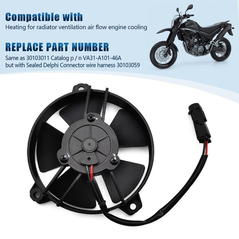 5.2" Puller Fan Replace 30103059, 12V 342 cfm Radiator Cooling
