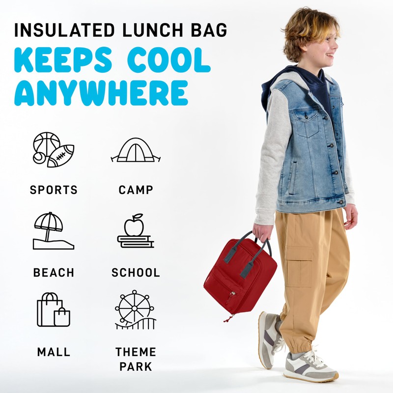 Fit & Fresh Connor Kids Lunch Tote, Versatile Thermal Insulated