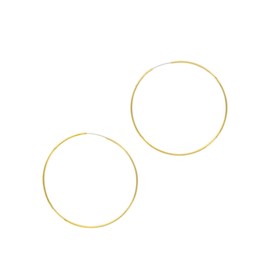 Columbus 14K Gold Plated Thin Endless Hoop Earrings - Lightweight Wire Hoops (Gold, 50)