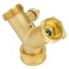 Fdit 3/4 Inch Double Outlet Brass Ball Valve Hose Connector