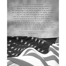 Theodore Rossevelt Inspirational Quotes Wall Art, The Man in the Arena Motivational Wall Art for Men, Living Room Wall Decor Modern, Positive Wall Art and Coach Gifts for Men, Unframed 11 x 14