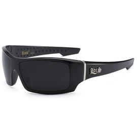 Locs Men's Cholo Biker Sunglasses - Black Frame, Black Lens, Non-Polarized, UV Protection