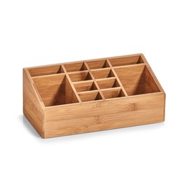 Zeller 25385 Organiser with 12 compartments, bamboo, approx. 25.4 x 12 x 10 cm