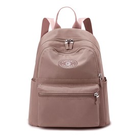 GFM® Waterproof Womens Nylon Backpack Rucksack - Holidays, Travel, Casual Day Use, Summer, Beach (S5-Light Pink) (NBKP-0483-GLB)