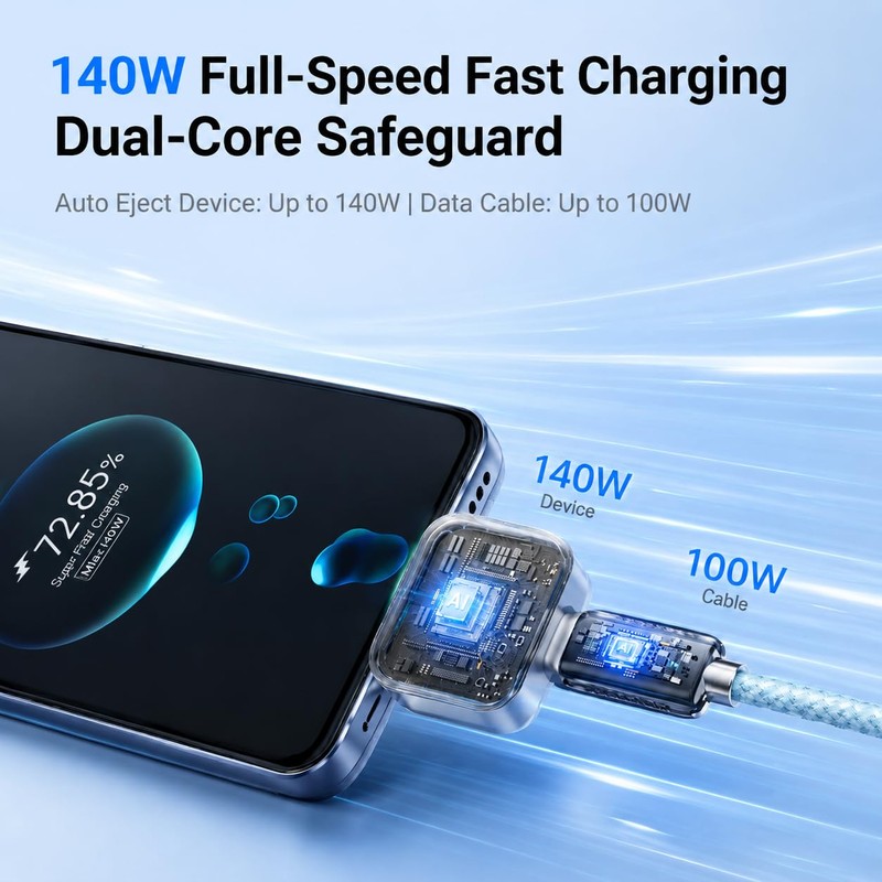 MBODMI Auto Stop Charging Adapter – USB-C Fast Charger with
