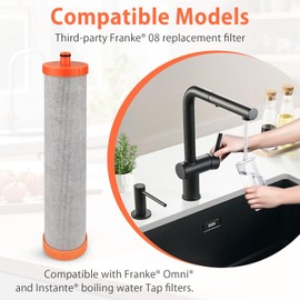 Zoneking Water Filter Cartridge Compatible with Franke® 08 Water Filter Cartridge, Reduces Scale, Chlorine,Heavy Metals for Franke® Omni® and Instante® Boiling Water Tap Replacement Filters (1 Pcs)