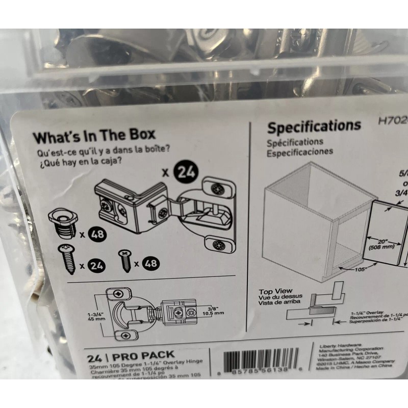 Brainerd [24 Pack]BRAINERD 35 mm 105 Degree 1-1/4" Overlay Hinges