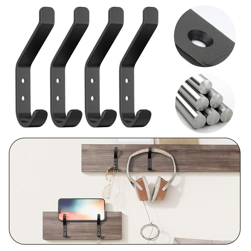 Baieye Black Wall Hooks (6)
