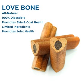 Best Bully Sticks Love Bones - 6 Count (Pack of 1) | Heart-Shaped Chicken Chews for Dogs | Rawhide-Free Dog Treats | High Protein | Easy to Digest | Chew Sticks for Small, Medium, Large, Puppy