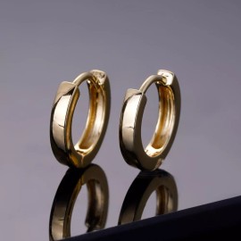 Harlembling Real 14k Gold Vermeil 925 Silver Hoops Mens Ladies Small Huggie Earrings