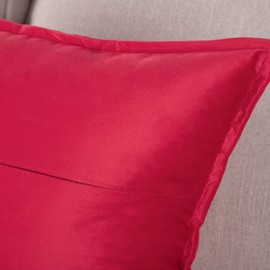 Madizz Set of 2 Nordic Soft Plush Solid Back Pads Decorative Pillow Covers Cushion Covers Cushion Cover for Sofa Bedroom 45*45CM Red