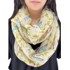 Women's Infinity Scarf Circle Loop Lightweight Bird Print Circle Scarves