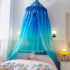 Bed Canopy for Kids, Printed Hanging Canopy for Baby Brib Kids Bed Room Decor Reading Nook Indoor Outdoor Playing Castle (Interstellar)