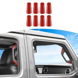 RT-TCZ for Wrangler JL A B Pillar Grab Handles Cover Trim Red for Jeep Wrangler JL JLU Gladiator JT 4 Door 2018-2023 Red Interior Accessories