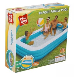 Play Day Inflatable 10 Foot Family Swimming Pool Kids Summer fun age 6+