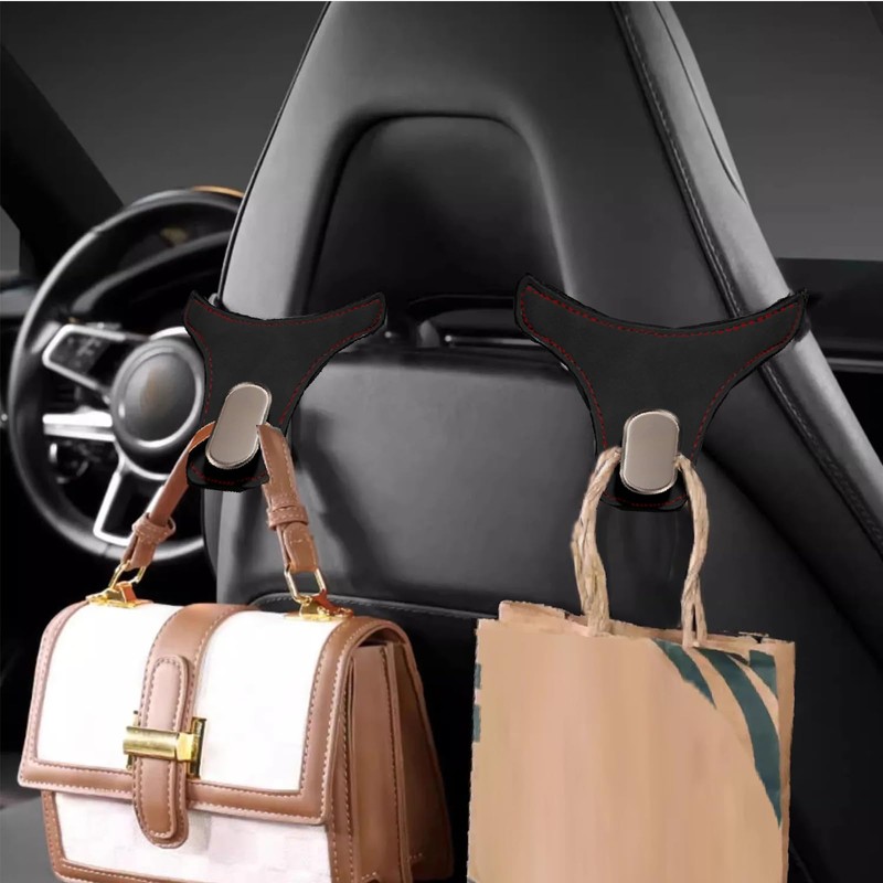 yuuaao 2PCS Car Purse Hooks,Suede Durable Car Seat Back Hooks