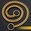 18K Gold Chain Dog Collar,Dog P Chains,10mm Wide Solid Cuban