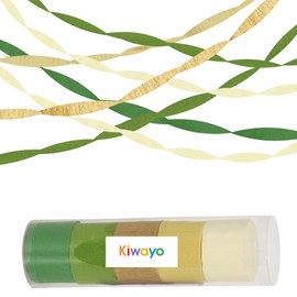Green Gold Crepe Paper Streamers Party Decorations (5 Rolls) for Birthday, Camp Bachelorette, Baby Shower, Wedding, Bridal Shower, Jungle Safari Woodland Theme Party, Hanging Classroom Décor