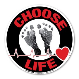 Choose Life Black/Red Circle Magnet by Magnet America is 5" x 5" Made for Vehicles and Refrigerators