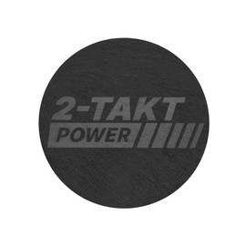 Drinks Coaster "2-Stroke Power", Natural Slate with Lasered Motif