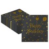 50PCS Black and Gold Napkins,Gold Polka Dot Disposable Cocktail Party