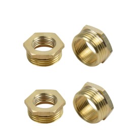 GZXYUAN 4 Pieces Reducer Adapter Brass Thread Adapter 1/2 Male Thread to 3/8 Female Thread Hex Hose Pipe Connector for Tap Barrel Tap Rainwater Tanks Garden Hose (3/8)