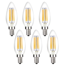 Beonllay 12 Volt Candelabra Light Bulbs 40 Watt Equivalent Low Voltage Candelabra Bulbs E12 Base, 12V Candelabra Bulbs 2700K Warm White 4W LED Bulbs for RV, 6 Pack