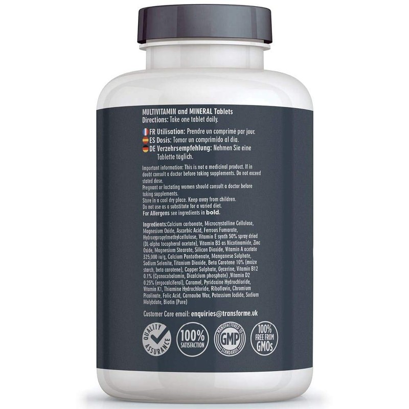 Transforme Multivitamins & Minerals Formula | 365 Tablets (Up to