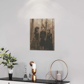 Gothic Skull Wall Art Pictures Goth Skeleton Wall Decor Canvas Painting Home Modern Artwork Decorations Framed for Bathroom Living Room Bedroom Office 12 x 16 inch