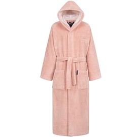 Morgenstern Bathrobe for Children, Teenagers, Girls, Boys, Terry Cloth, Velour, Powder Pink