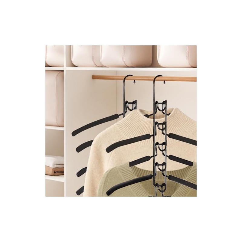 Ganchos para Ropa, 2 Piezas Ganchos para Pantalones Multicapa Desmontable