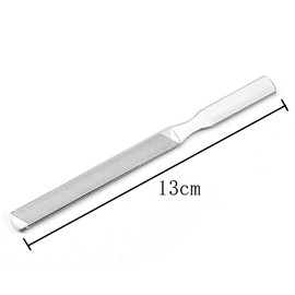 2 Pieces Stainless Steel Nail File 4 Sides Nail File Metal Buffer Fingernails Toenails Manicure Files for Salon and Home(5 Inch)