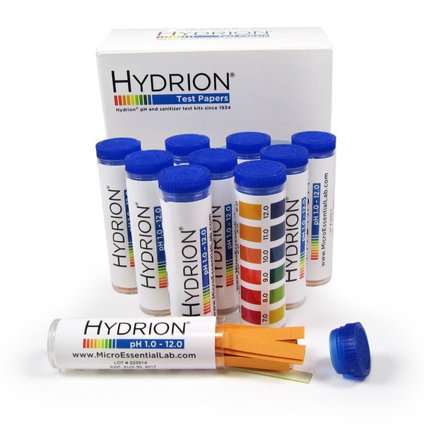 Micro Essential Hydrion 165/1-12 Wide Range pH Test Strip with