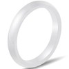 JUDE 3mm White Ceramic Plain Simple Classical Wedding Band Stackable