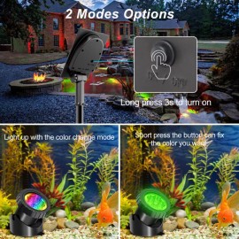 T-SUN 1/2/3/5 PCS LED Solar Pond Light RGB Changing Submersible Underwater Outdoor US - RGB 2 lights