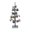 Creative Co-Op Tinsel Tree with Glass Ornaments and Wood Base,