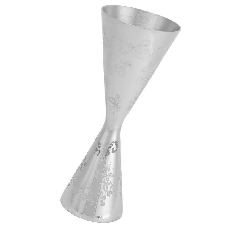 Jigger Stainless Steel Leaves Stripe Double Head Cocktail Bartending Jigger