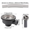 Inodiref Kitchen Sink Waste Kit with Overflow Pipes 114mm Kitchen