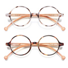 TISHUI Blue Light Blocking Readers for Women Men Round Reading Glasses +3.00 Unisex Circular Cheaters Lightweight Blue Ray Glasses