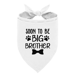 Big Brother Bandana for Dog, Dog Bandana Pregnancy Announcement, Pet Scarf, White Dogs Bandanas, Pet Bandanas for Small Medium Large Dogs (A86)