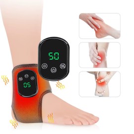 Electric Heated Ankle & Foot Massager Wrap for Relaxation – Adjustable Air Compression Foot Support with Vibration & Heat Therapy