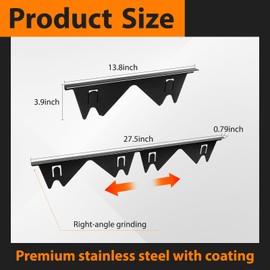 Detoypapa Stove Gap Covers Stainless Steel Retractable, 2 Pack Counter Stove Oven Gap Filler, Width 0.79" and Expandable Length 13.8" to 27.5", Stove Burner Covers Oven Guards for Sides, Heat Resistant(Black)