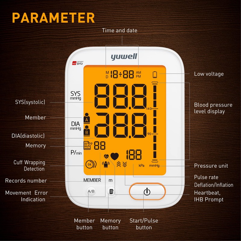 yuwell Upper Arm Blood Pressure Monitor | Medical Grade, BP