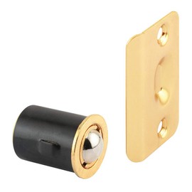 Prime-Line N 7331 Drive-In Ball Catch with Strike, 3/4 x 1-3/16 In., Diecast, Brass Plated, Adjustable (Single Pack)