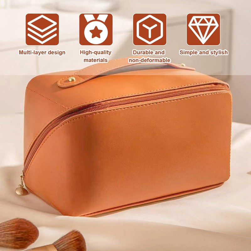 Cosmetic Bag, Extra Large Waterproof Makeup Organizer, High-Quality PU Travel