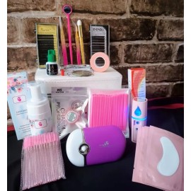 MJ Kit Para Aplicación De Pestañas 1x1 Con Cosmetiquera.